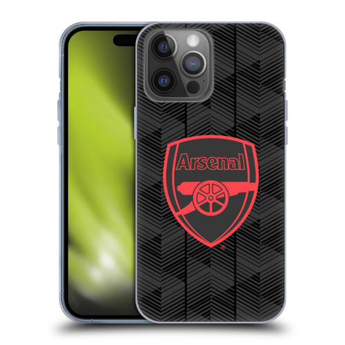 Arsenal FC Crest and Gunners Logo Black Soft Gel Case for Apple iPhone 14 Pro Max