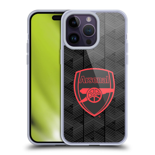 Arsenal FC Crest and Gunners Logo Black Soft Gel Case for Apple iPhone 14 Pro Max