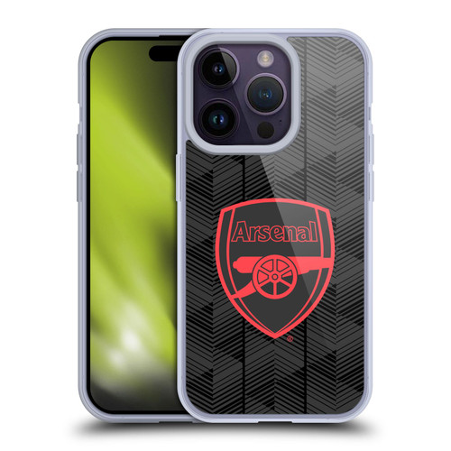 Arsenal FC Crest and Gunners Logo Black Soft Gel Case for Apple iPhone 14 Pro
