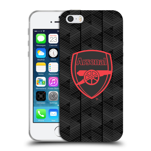Arsenal FC Crest and Gunners Logo Black Soft Gel Case for Apple iPhone 5 / 5s / iPhone SE 2016