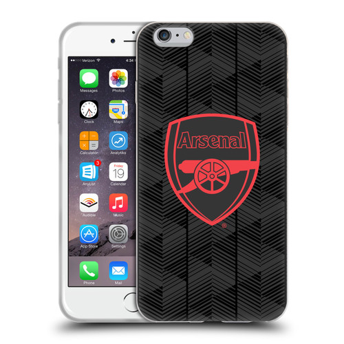 Arsenal FC Crest and Gunners Logo Black Soft Gel Case for Apple iPhone 6 Plus / iPhone 6s Plus