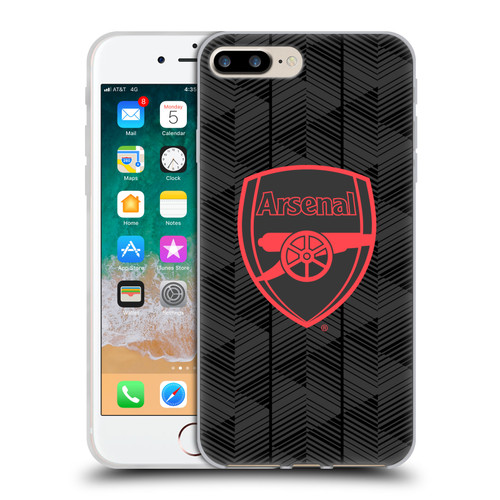 Arsenal FC Crest and Gunners Logo Black Soft Gel Case for Apple iPhone 7 Plus / iPhone 8 Plus