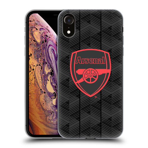 Arsenal FC Crest and Gunners Logo Black Soft Gel Case for Apple iPhone XR