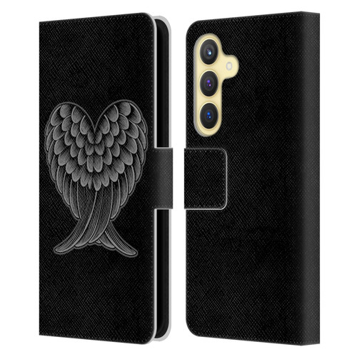 Rachel Caldwell Illustrations Heart Wings Leather Book Wallet Case Cover For Samsung Galaxy S24 5G