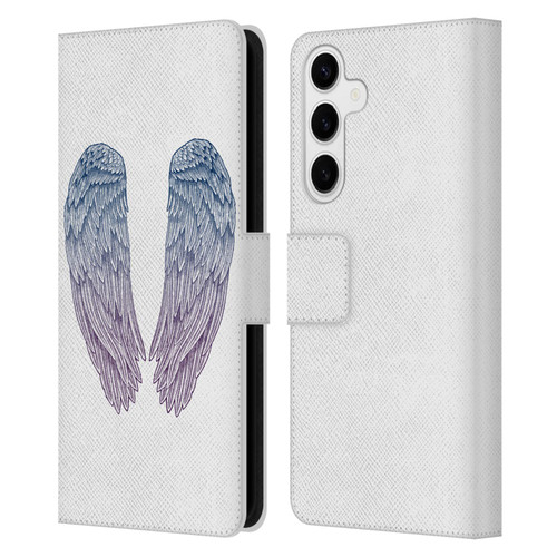 Rachel Caldwell Illustrations Angel Wings Leather Book Wallet Case Cover For Samsung Galaxy S24+ 5G