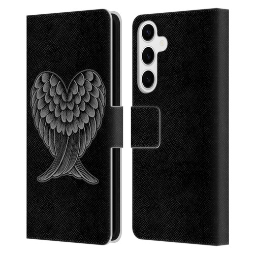 Rachel Caldwell Illustrations Heart Wings Leather Book Wallet Case Cover For Samsung Galaxy S24+ 5G