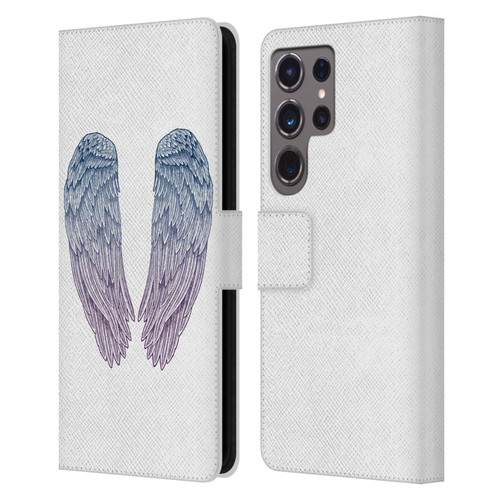Rachel Caldwell Illustrations Angel Wings Leather Book Wallet Case Cover For Samsung Galaxy S24 Ultra 5G