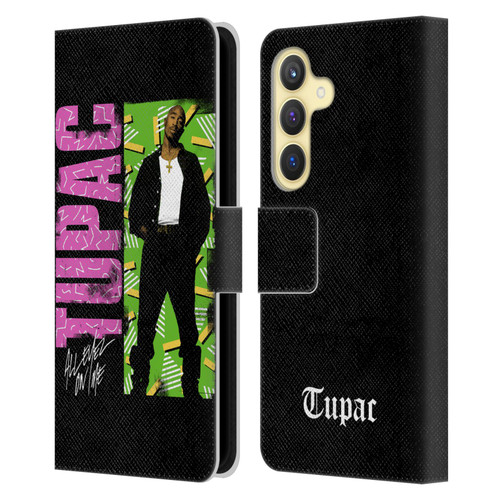 Tupac Shakur Key Art Distressed Look Leather Book Wallet Case Cover For Samsung Galaxy S24 5G