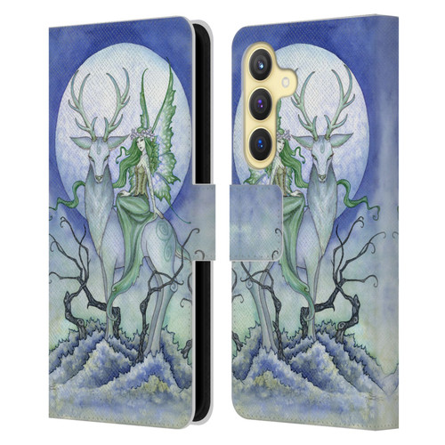 Amy Brown Elemental Fairies Midnight Fairy Leather Book Wallet Case Cover For Samsung Galaxy S24 5G