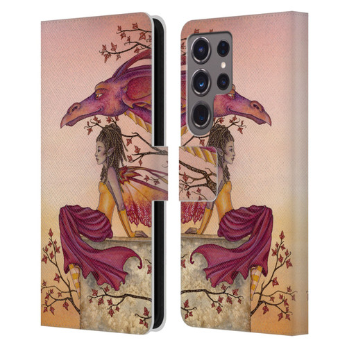 Amy Brown Elemental Fairies Greeting The Dawn Leather Book Wallet Case Cover For Samsung Galaxy S24 Ultra 5G