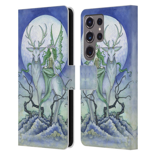 Amy Brown Elemental Fairies Midnight Fairy Leather Book Wallet Case Cover For Samsung Galaxy S24 Ultra 5G