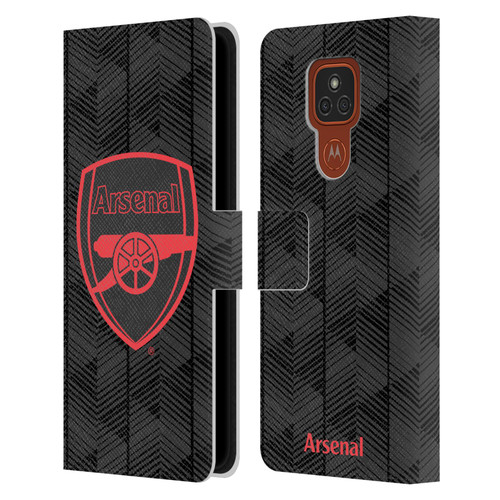 Arsenal FC Crest and Gunners Logo Black Leather Book Wallet Case Cover For Motorola Moto E7 Plus