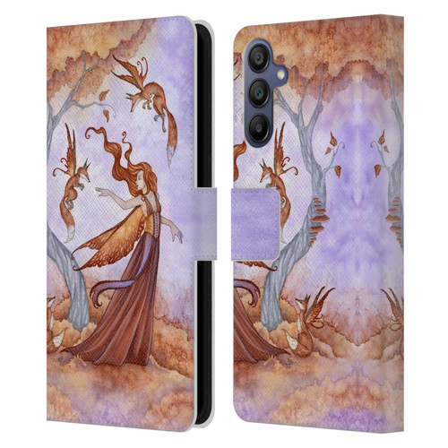 Amy Brown Lovely Fairies Autumn Companion Leather Book Wallet Case Cover For Samsung Galaxy A15