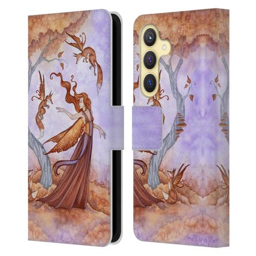 Amy Brown Lovely Fairies Autumn Companion Leather Book Wallet Case Cover For Samsung Galaxy S24 5G