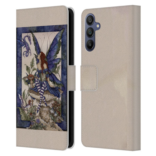 Amy Brown Pixies Bottom Of The Garden Leather Book Wallet Case Cover For Samsung Galaxy A15