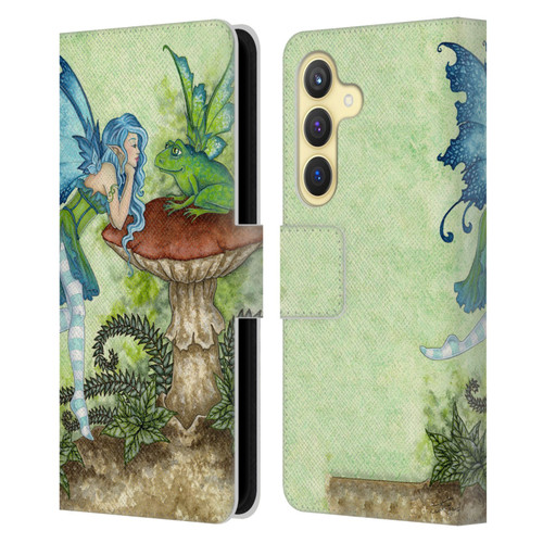 Amy Brown Pixies Frog Gossip Leather Book Wallet Case Cover For Samsung Galaxy S24 5G