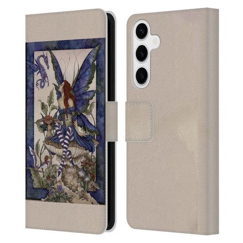 Amy Brown Pixies Bottom Of The Garden Leather Book Wallet Case Cover For Samsung Galaxy S24+ 5G