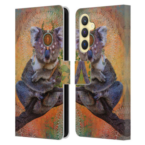Jena DellaGrottaglia Animals Koala Leather Book Wallet Case Cover For Samsung Galaxy S23 FE 5G