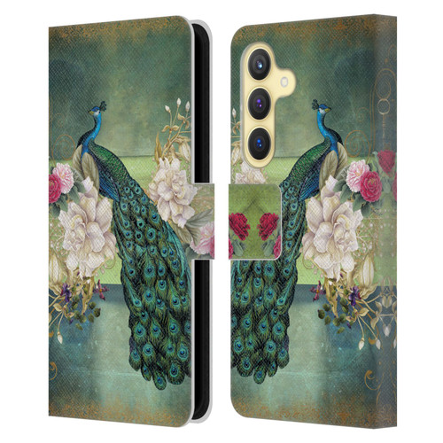 Jena DellaGrottaglia Animals Peacock Leather Book Wallet Case Cover For Samsung Galaxy S24 5G