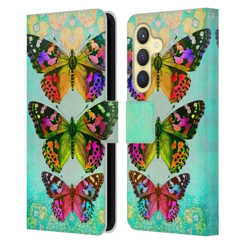 Jena DellaGrottaglia Insects Butterflies 2 Leather Book Wallet Case Cover For Samsung Galaxy S24 5G