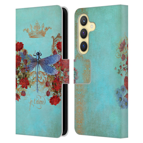 Jena DellaGrottaglia Insects Dragonfly Garden Leather Book Wallet Case Cover For Samsung Galaxy S24 5G