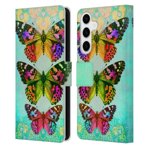 Jena DellaGrottaglia Insects Butterflies 2 Leather Book Wallet Case Cover For Samsung Galaxy S24+ 5G