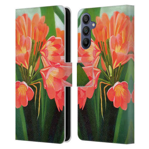 Graeme Stevenson Assorted Designs Flowers 2 Leather Book Wallet Case Cover For Samsung Galaxy A15