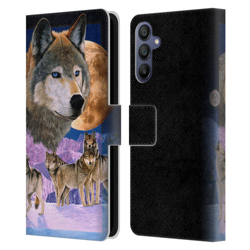 Graeme Stevenson Assorted Designs Wolves Leather Book Wallet Case Cover For Samsung Galaxy A15