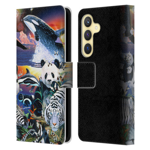 Graeme Stevenson Assorted Designs Animals Leather Book Wallet Case Cover For Samsung Galaxy S24 5G
