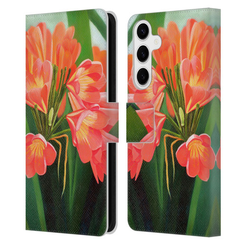 Graeme Stevenson Assorted Designs Flowers 2 Leather Book Wallet Case Cover For Samsung Galaxy S24+ 5G