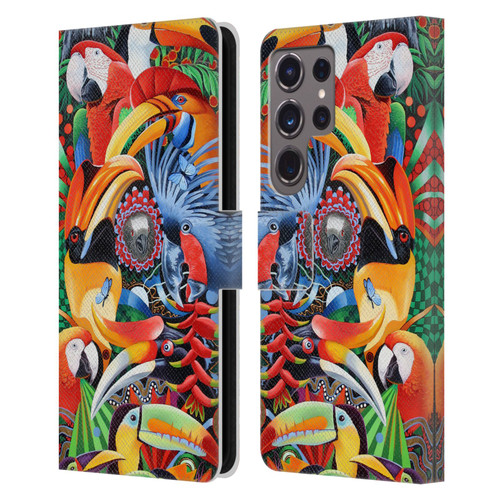 Graeme Stevenson Assorted Designs Birds 2 Leather Book Wallet Case Cover For Samsung Galaxy S24 Ultra 5G