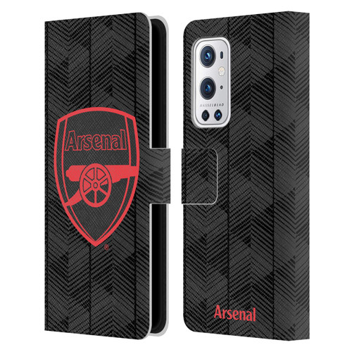 Arsenal FC Crest and Gunners Logo Black Leather Book Wallet Case Cover For OnePlus 9 Pro