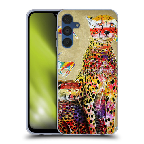 Graeme Stevenson Colourful Wildlife Cheetah Soft Gel Case for Samsung Galaxy A15