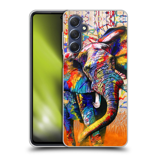 Graeme Stevenson Colourful Wildlife Elephant 4 Soft Gel Case for Samsung Galaxy M54 5G