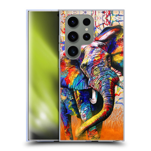 Graeme Stevenson Colourful Wildlife Elephant 4 Soft Gel Case for Samsung Galaxy S24 Ultra 5G