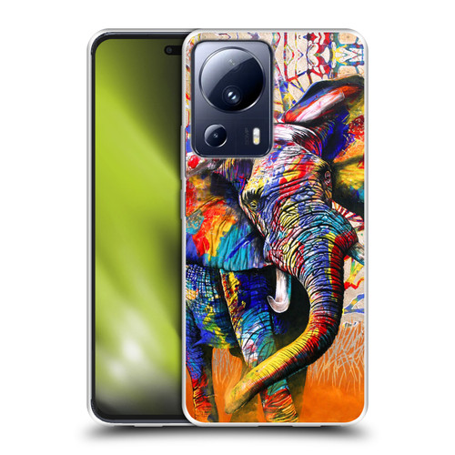 Graeme Stevenson Colourful Wildlife Elephant 4 Soft Gel Case for Xiaomi 13 Lite 5G