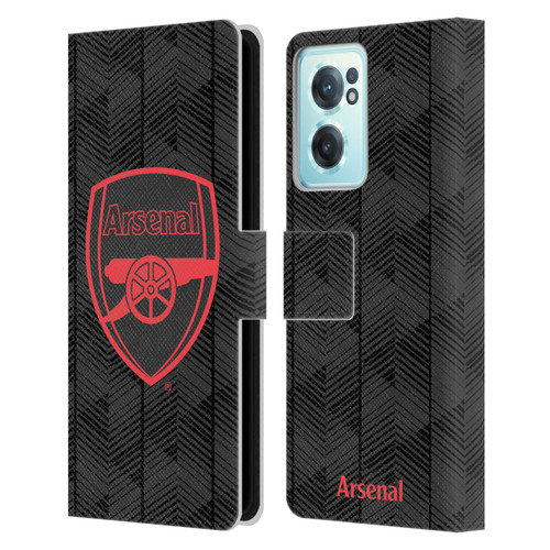 Arsenal FC Crest and Gunners Logo Black Leather Book Wallet Case Cover For OnePlus Nord CE 2 5G