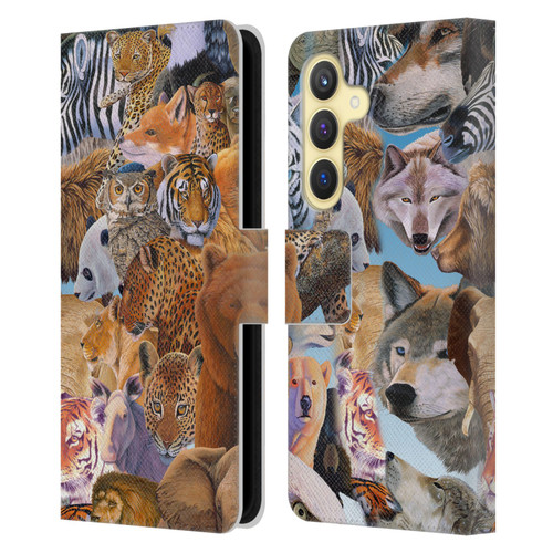 Graeme Stevenson Wildlife Animals Leather Book Wallet Case Cover For Samsung Galaxy S24 5G