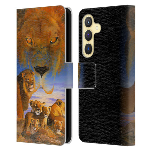 Graeme Stevenson Wildlife Lions Leather Book Wallet Case Cover For Samsung Galaxy S24 5G