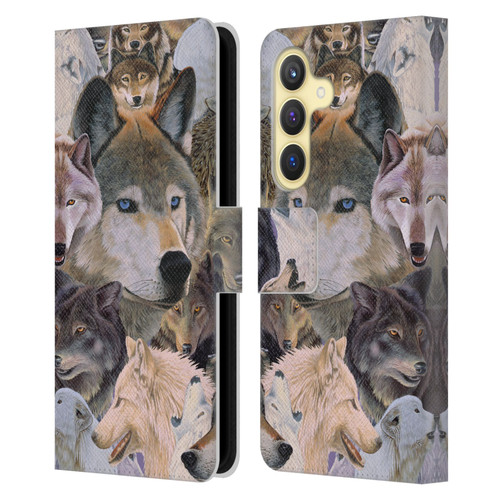 Graeme Stevenson Wildlife Wolves 1 Leather Book Wallet Case Cover For Samsung Galaxy S24 5G