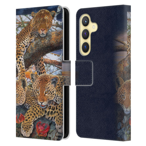 Graeme Stevenson Wildlife Leopard Leather Book Wallet Case Cover For Samsung Galaxy S24 5G