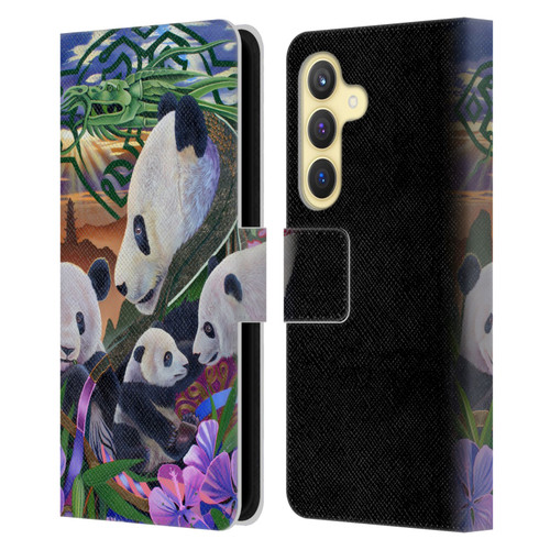 Graeme Stevenson Wildlife Pandas Leather Book Wallet Case Cover For Samsung Galaxy S24 5G
