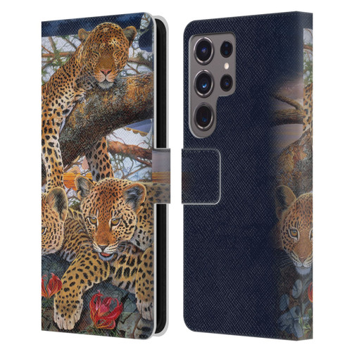 Graeme Stevenson Wildlife Leopard Leather Book Wallet Case Cover For Samsung Galaxy S24 Ultra 5G
