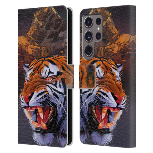Graeme Stevenson Wildlife Tiger Leather Book Wallet Case Cover For Samsung Galaxy S24 Ultra 5G