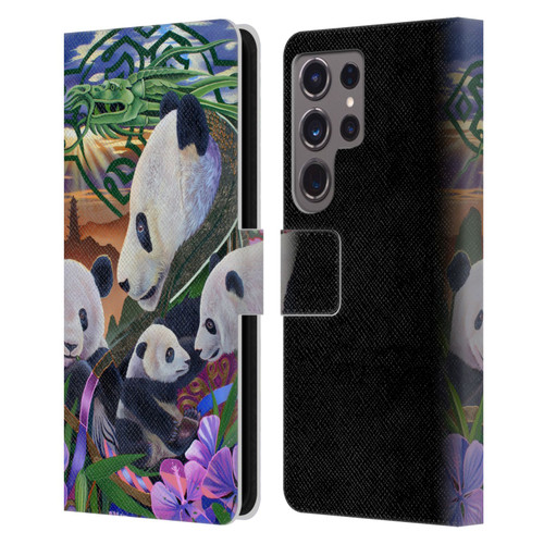 Graeme Stevenson Wildlife Pandas Leather Book Wallet Case Cover For Samsung Galaxy S24 Ultra 5G