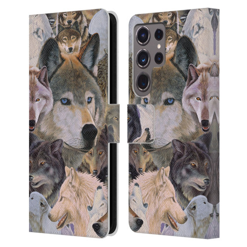 Graeme Stevenson Wildlife Wolves 1 Leather Book Wallet Case Cover For Samsung Galaxy S24 Ultra 5G