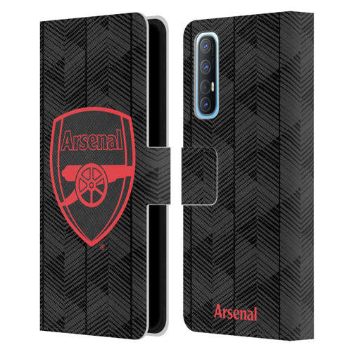 Arsenal FC Crest and Gunners Logo Black Leather Book Wallet Case Cover For OPPO Find X2 Neo 5G