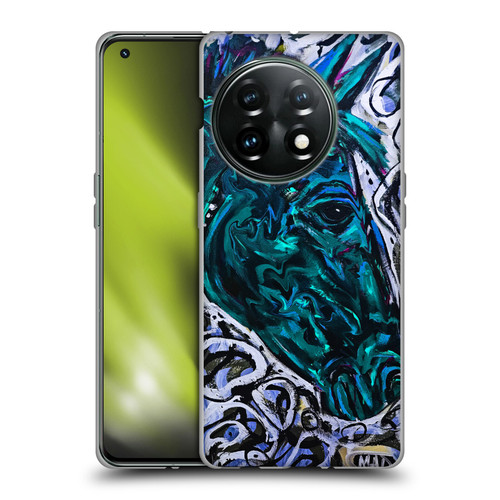 Mad Dog Art Gallery Animals Blue Horse Soft Gel Case for OnePlus 11 5G