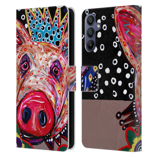 Mad Dog Art Gallery Animals Missy Pig Leather Book Wallet Case Cover For Samsung Galaxy A15
