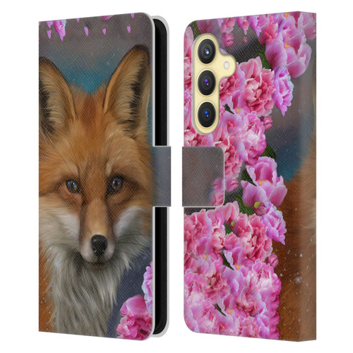 Ash Evans Animals Fox Peonies Leather Book Wallet Case Cover For Samsung Galaxy S24 5G